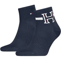 Kurzsocken TOMMY HILFIGER, Herren, Gr. 43-46, navy, Obermaterial: 70% Baumwolle, 29% Polyamid, 1% sonstige Fasern, Socken