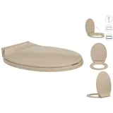 vidaXL Toilettensitz mit Absenkautomatik Beige Oval