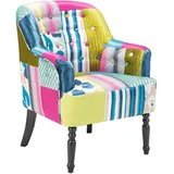 Beliani Sessel Bilijani Patchwork 65 x 86 x 57 cm Mehrfarbig
