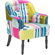 Beliani Sessel Bilijani Patchwork 65 x 86 x 57 cm Mehrfarbig