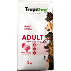 TROPIDOG Premium Adult - medium & large breeds with turkey & rice 2x12kg