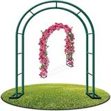 Generisch Schwer Rosenbogen Aus Metall, Stabil Torbogen Rankhilfe Gartenbogen Rosenhilfe Für Kletterpflanzen, Garten, Balkon, Hochzeitsdekoration, Wetterfest(Grün,W240 X H220cm)