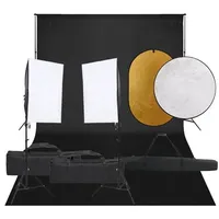 vidaXL Fotostudio-Set mit Beleuchtung, Hintergrund und Reflektor
