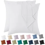 Vielit Kissenbezug 80x80 Weiss Weich Kopfkissenbezug 80x80 2er Set Mikrofaser Kissenbezüge 80x80 Pillowcase Deko Kissenhülle Für Kissen 80x80 Öko-Zertifikat Resistent Hypoallergen