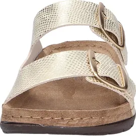 ROHDE Damen Pantolette gemusterter Zweiriemer mit Schnalle Rodigo-D 5872, Größe:37 EU, Farbe:Gold - Gold - 37