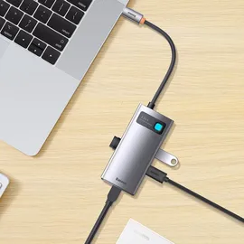 Baseus Metal Gleam 4in1 Hub, USB-C zu 3x USB 3.1 + USB-C PD + Ethernet RJ45