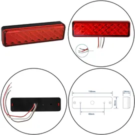 PRO PLUS Rückleuchte Rücklicht 12/24V 2 Funktionen LED 135x38mm