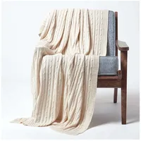 Homescapes Plaid 130 x 170 cm Beige