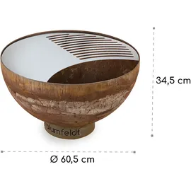 Blumfeldt Savage Feuerschale mit Grill Ø 60,5 cm Stahl Wetterschutz Rost
