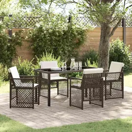 vidaXL Garten Essgruppe 5 pcs Braun Poly Rattan