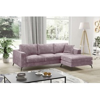 KONSIMO Ecksofa NORIS Ecksofa links/rechts, zeitloses Design, hohe Beine, Loft-Stil, hydrophobe Beschichtung grau