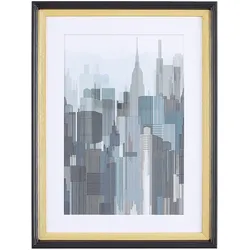 Wandbild mit Rahmen BAMAKO Stadtmotiv 30 x 40 cm Grau