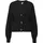 QS Melierte Strickjacke aus Baumwollmix Schwarz XXL