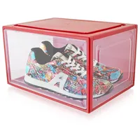 Lex21 Rote Schuhbox Stapelbar Aufbewahrungsbox Kunststoffbox Schuhkasten Schuhkarton Schuhorganizer