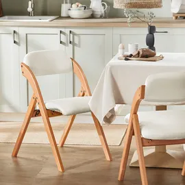 SoBuy Klappstuhl Holz weiß 2er Set