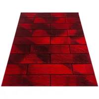 Novel Webteppich Beta, Rot, Textil, Mauer, rechteckig, 160x230 cm, Oeko-Tex® Standard 100, pflegeleicht, Teppiche & Böden, Teppiche, Moderne Teppiche