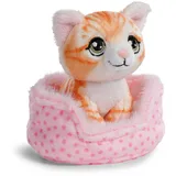 NICI Kuscheltier Katze rot getigert 12cm im Körbchen