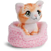 NICI Kuscheltier Katze rot getigert 12cm im Körbchen