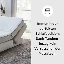 Jockenhöfer Gruppe Boxspringbett Carla, mit Bettkasten Kaltschaum-Topper", und Zierkissen, grau