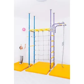 JEFlex Klettergerüst ClimbMaxx M3 blau-lila-gelb - Blau/Gelb