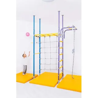 JEFlex Klettergerüst ClimbMaxx M3 blau-lila-gelb - Blau/Gelb