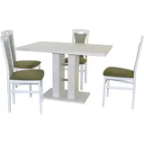 HOFMANN LIVING AND MORE Essgruppe »5tlg. Tischgruppe«, (Spar-Set, 5 tlg 5tlg. Tischgruppe), weiß weiß, , 83988641-0 B/H/T: 45 cm x 95 cm x 48 cm, Polyester, grün, weiß) Essgruppen