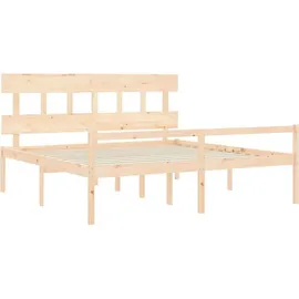 vidaXL Seniorenbett mit Kopfteil 200x200 cm Massivholz