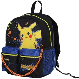 Seven Rucksack für Schule, Pokemon, Kindergarten und Freizeit, blau und gelb, Kinder und Jugendliche, mit doppelter Fronttasche, Schwarz, Blau und Gelb, Taglia unica, Casual