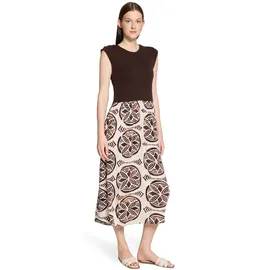 Cartoon Druckkleid A-Linie Beige 34
