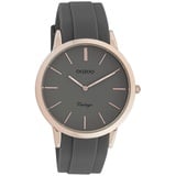 Oozoo Damen Armbanduhr Ultra Slim Analog Edelstahl - Varianten: dunkel grau - Dunkelgrau