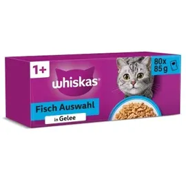 Whiskas 1+ Fisch Auswahl in Gelee 80 x 85 g