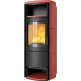 Kaminofen Hark 98 ECOplus 5 kW - Ofenkacheln: deco-rot - Korpus: graphit