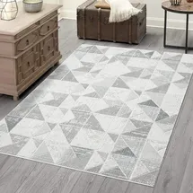Carpet City "ANTIK231", grau, B:160cm H:10mm L:230cm, Polyester, Teppiche, Kurzflor, 3D-Optik, Klassisch-Modern für Wohnzimmer, Schlafzimmer