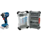 Bosch Professional 18V System Akku-Drehschlagschrauber GDR 18V-215 + Bosch 35x PRO Impact Mixed Set, 35-tlg. (für Beton, Weiche Fliesen, 200 x 107 mm, Professional Zubehör Schraubendreherr)