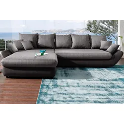 Ecksofa TRENDS BY HG "Moon L-Form", schwarz, B:325cm H:88cm T:193cm, Struktur fein TBO (100% Polyester), Struktur grob TCU (100% Polyester), Sofas, wahlweise Recamiere rechts oder links bestellbar