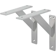 ML-Design 2 Stück Regalhalterung 180x180 mm, Silber Aluminium, Schwebende