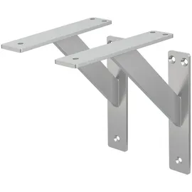 ML-Design 2 Stück Regalhalterung 180x180 mm, Silber Aluminium, Schwebende