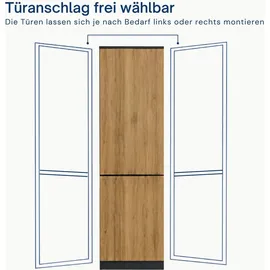 home collective Kleiderschrank 50 x 40 x 180 cm Anthrazit-Eiche