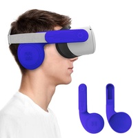 AMVR Silikon-Ohrenschützer, für Quest 2 VR-Headset, mit verbessertem Headset-Sound, Zubehör Kopfhörer-Verlängerungsabdeckung (Blue)