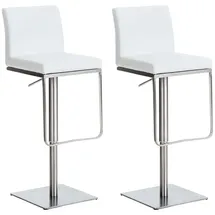 CLP Barhocker Panama 2er Set höhenverstellbar drehbar Kunstleder weiß