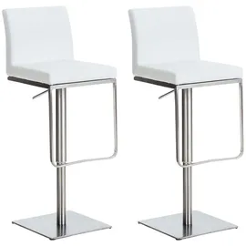 CLP Barhocker Panama 2er Set höhenverstellbar drehbar Kunstleder weiß