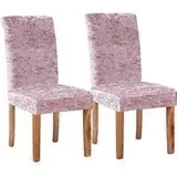 Stuhlhussen Aus Stretch-samt Und Spandex, Heimdeko, Stuhlhussen Für Esszimmer, Restaurant, Hotel, Feierlichkeiten (rosa, 2er-set (m)) - Crezuo