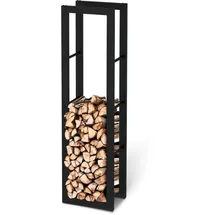 holz4home Kaminholzregal Metall 150 x 25 x 40 cm inkl. Ofenhandschuh Schwarz