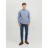 Classic Melange Langarmhemd Faded Denim L