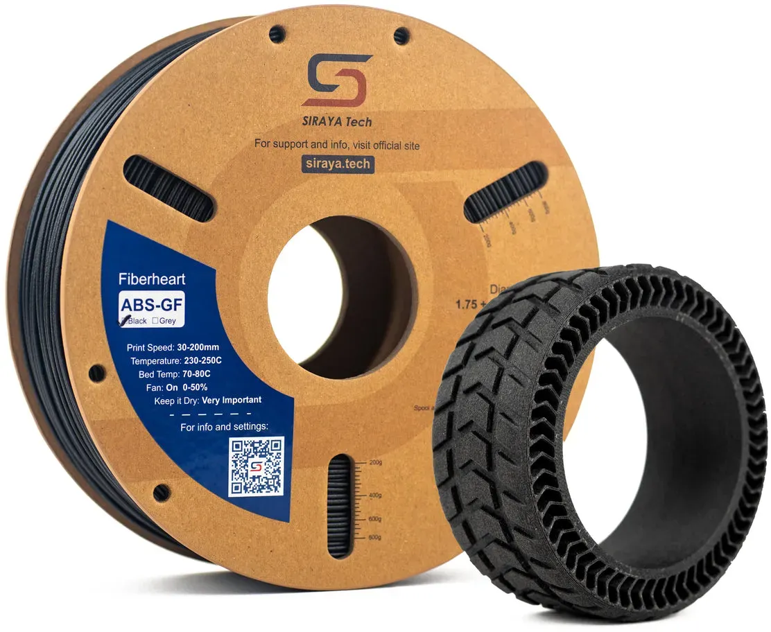 Siraya Tech - ABS - GF, Farbe: Schwarz, Filamentgröße: 1.75mm, Gewicht: 1 kg