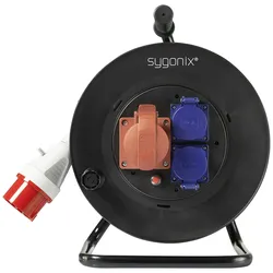 Sygonix SY-5806894 Kabeltrommel 25 m Schwarz CEE-Stecker 16 A 5polig