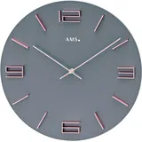 AMS Wanduhr Analog Quarz 40cm grau / rosé 9590