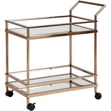 KADIMA DESIGN Servierwagen: | Gold, Verspiegeltes Glas, auf Rollen
