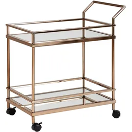 KADIMA DESIGN Servierwagen: | Gold, Verspiegeltes Glas, auf Rollen
