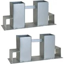 Baumarktplus 2er Set Holzstapelhilfe feuerverzinkter Stahl 34 x 10 x 15 cm Silber